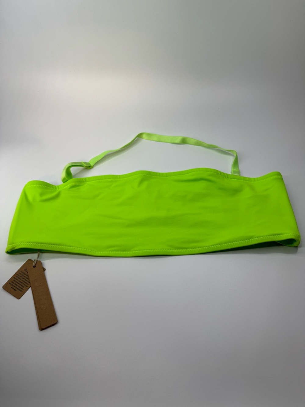 SKIMS Swim Bandeau Bikini Top Neon Green Size XL NWT